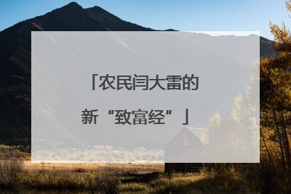 农民闫大雷的新“致富经”