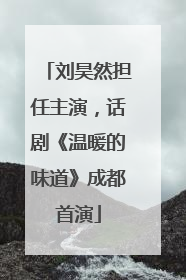 刘昊然担任主演，话剧《温暖的味道》成都首演
