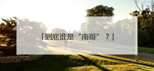 到底谁是“南哥”？