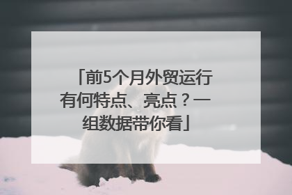 前5个月外贸运行有何特点、亮点？一组数据带你看
