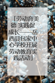 劳动育美德 实践促成长——岳西县包家中心学校开展劳动教育实践活动
