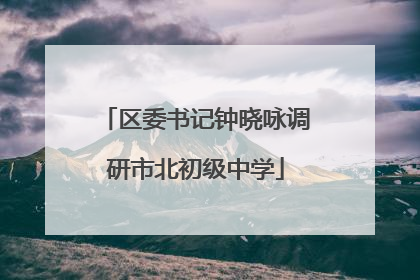 区委书记钟晓咏调研市北初级中学