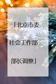北京市委社会工作部部长调整