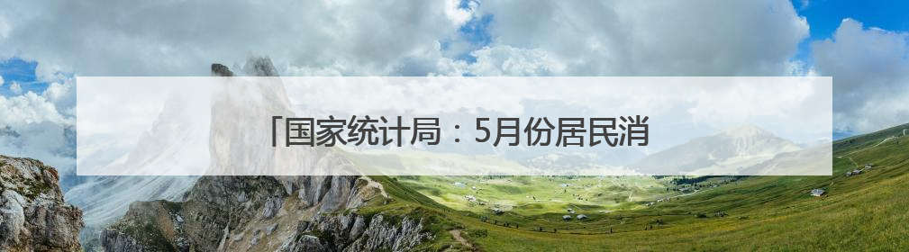 国家统计局：5月份居民消费价格同比下降0.1%