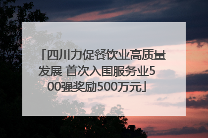 四川力促餐饮业高质量发展 首次入围服务业500强奖励500万元