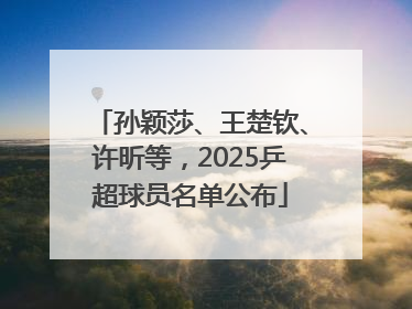 孙颖莎、王楚钦、许昕等，2025乒超球员名单公布
