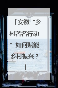 安徽“乡村著名行动”如何赋能乡村振兴？
