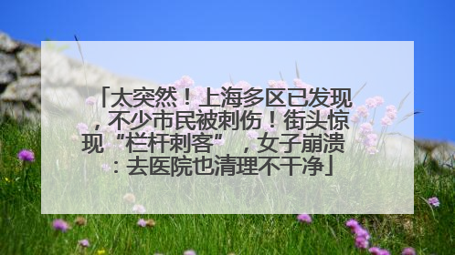 太突然！上海多区已发现，不少市民被刺伤！街头惊现“栏杆刺客”，女子崩溃：去医院也清理不干净