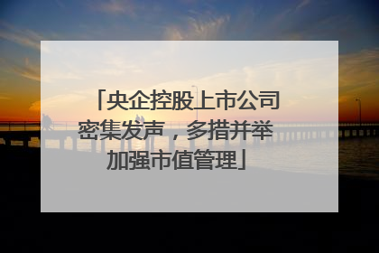 央企控股上市公司密集发声，多措并举加强市值管理