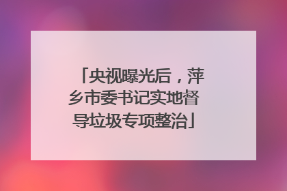 央视曝光后，萍乡市委书记实地督导垃圾专项整治