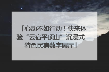 心动不如行动！快来体验“云宿平顶山”沉浸式特色民宿数字展厅