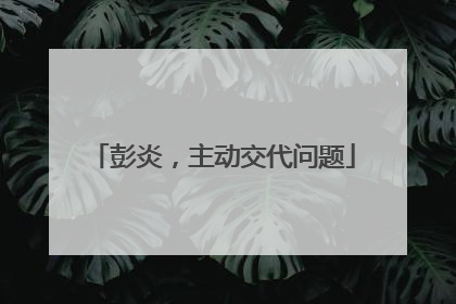 彭炎，主动交代问题