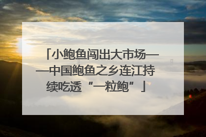 小鲍鱼闯出大市场——中国鲍鱼之乡连江持续吃透“一粒鲍”