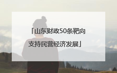 山东财政50条靶向支持民营经济发展
