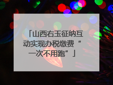 山西右玉征纳互动实现办税缴费“一次不用跑”