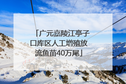 广元嘉陵江亭子口库区人工增殖放流鱼苗40万尾