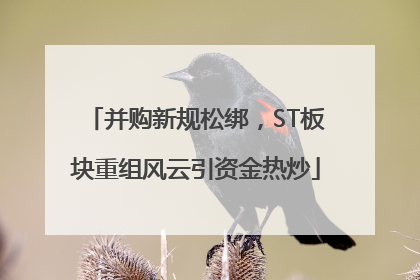 并购新规松绑，ST板块重组风云引资金热炒