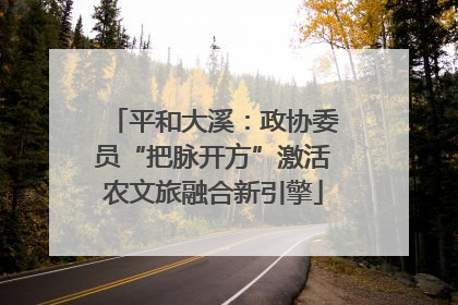 平和大溪：政协委员“把脉开方”激活农文旅融合新引擎