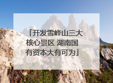 开发雪峰山三大核心景区 湖南国有资本大有可为