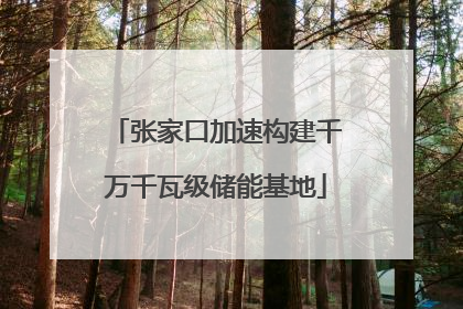 张家口加速构建千万千瓦级储能基地