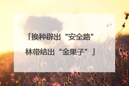 换种辟出“安全路” 林带结出“金果子”