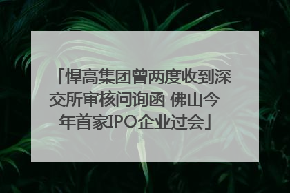 悍高集团曾两度收到深交所审核问询函 佛山今年首家IPO企业过会