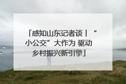 感知山东记者谈丨“小公交”大作为 驱动乡村振兴新引擎
