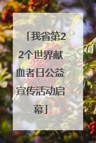 我省第22个世界献血者日公益宣传活动启幕