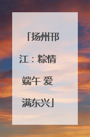 扬州邗江：粽情端午 爱满东兴