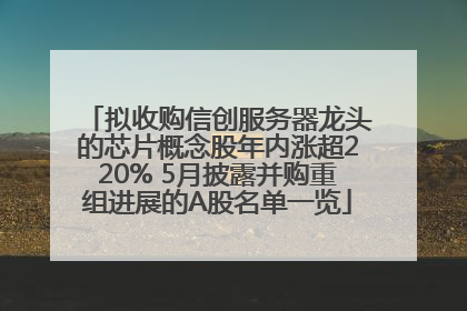 拟收购信创服务器龙头的芯片概念股年内涨超220% 5月披露并购重组进展的A股名单一览