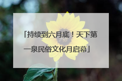 持续到六月底！天下第一泉民俗文化月启幕