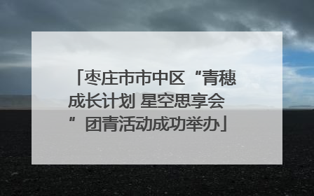 枣庄市市中区“青穗成长计划 星空思享会”团青活动成功举办