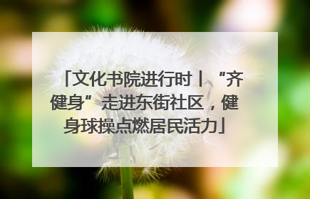 文化书院进行时丨“齐健身”走进东街社区，健身球操点燃居民活力