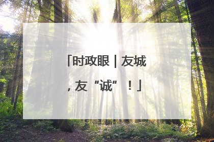时政眼｜友城，友“诚”！