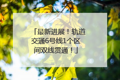 最新进展！轨道交通6号线1个区间双线贯通！
