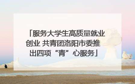 服务大学生高质量就业创业 共青团洛阳市委推出四项“青”心服务