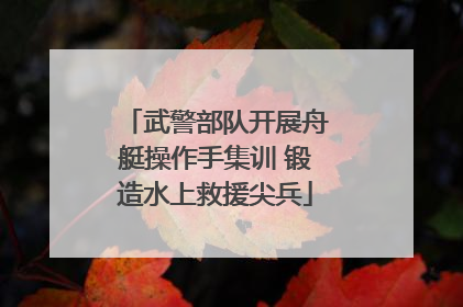 武警部队开展舟艇操作手集训 锻造水上救援尖兵