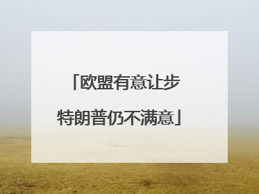 欧盟有意让步 特朗普仍不满意