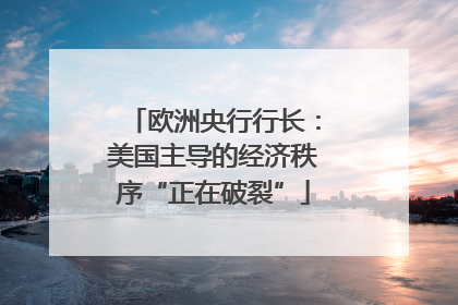 欧洲央行行长：美国主导的经济秩序“正在破裂”
