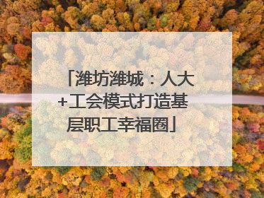 潍坊潍城：人大+工会模式打造基层职工幸福圈
