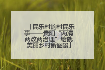 民乐村的村民乐事——贵阳“两清两改两治理”绘就美丽乡村新图景