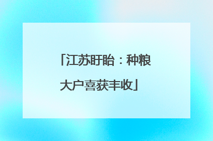 江苏盱眙：种粮大户喜获丰收