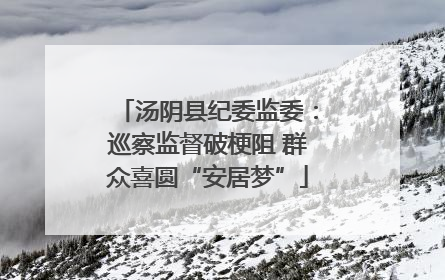 汤阴县纪委监委：巡察监督破梗阻 群众喜圆“安居梦”