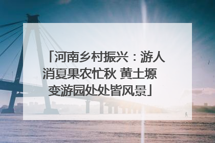 河南乡村振兴：游人消夏果农忙秋 黄土塬变游园处处皆风景