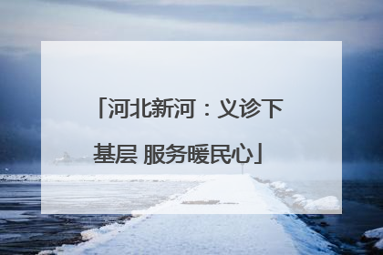 河北新河：义诊下基层 服务暖民心