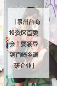 泉州台商投资区管委会主要领导到百崎乡调研企业