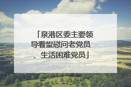 泉港区委主要领导看望慰问老党员、生活困难党员