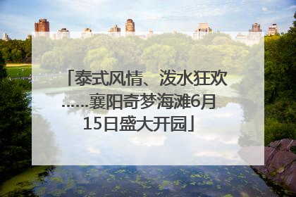 泰式风情、泼水狂欢……襄阳奇梦海滩6月15日盛大开园