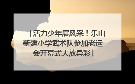 活力少年展风采！乐山新建小学武术队参加老运会开幕式大放异彩