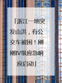 浙江一地突发山洪，有公交车被困！刚刚Ⅳ级应急响应启动